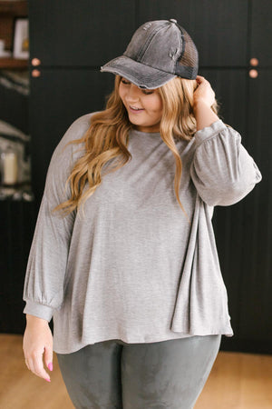 Open Minds Top in Gray
