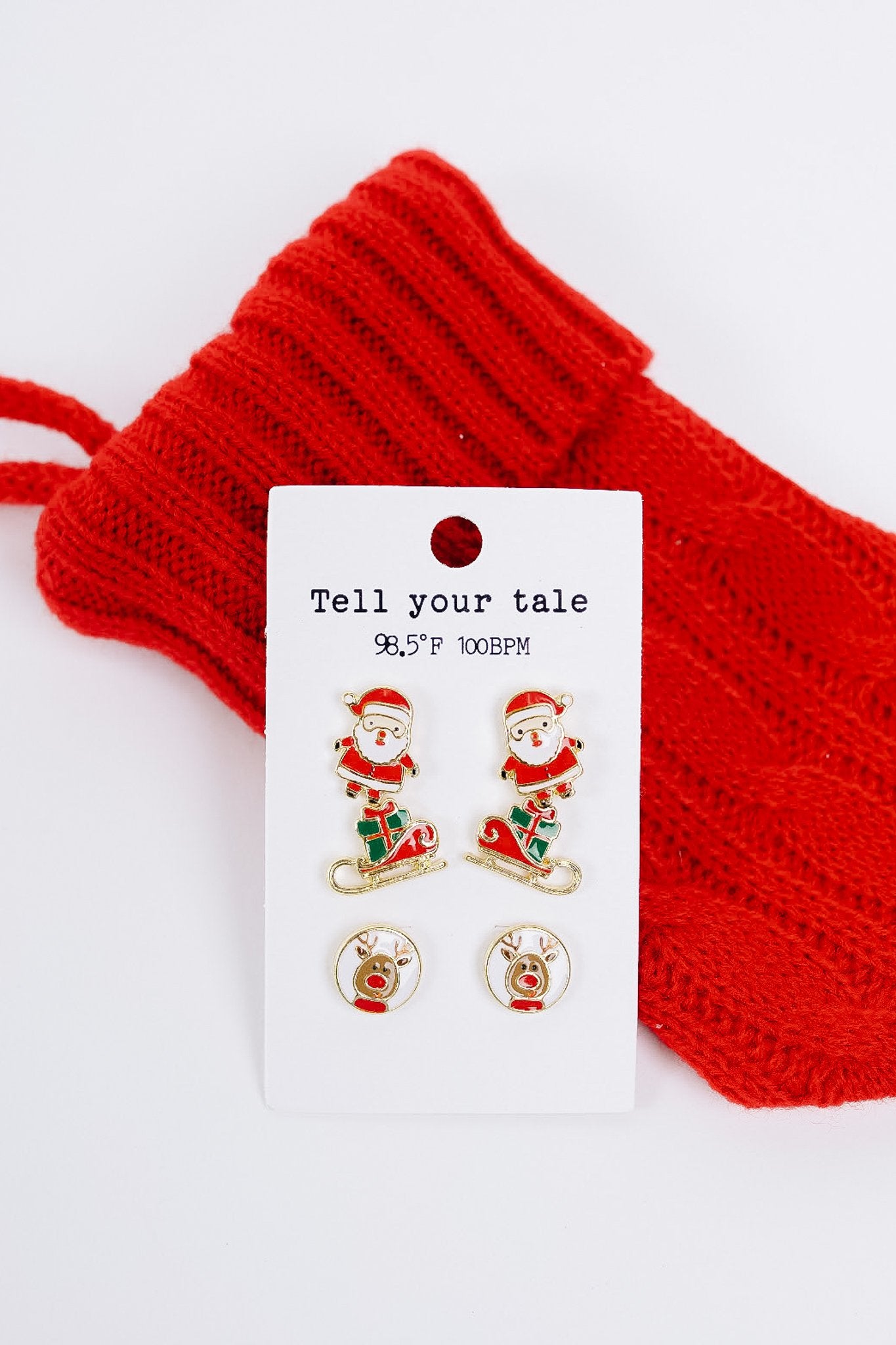 Santa And His Sleigh Earring Set