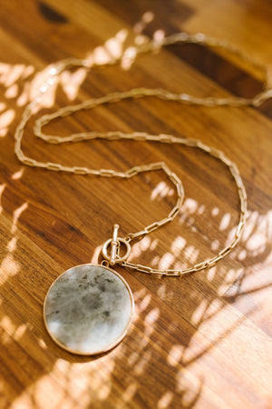 Marble And Chain Necklace