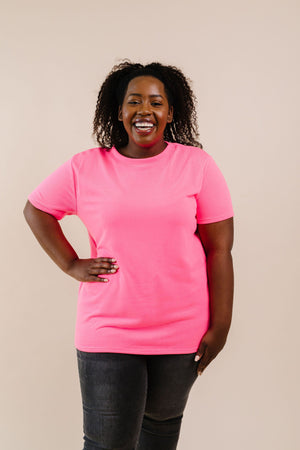 To Lounge Or Bike Top In Hot Pink