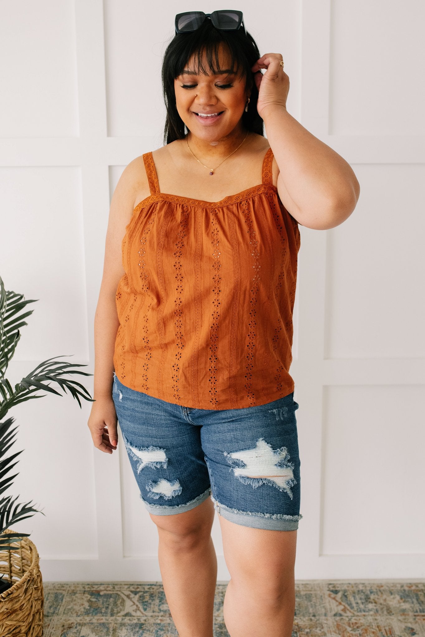Eyelet You Know Camisole In Cinnamon