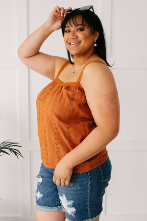 Eyelet You Know Camisole In Cinnamon