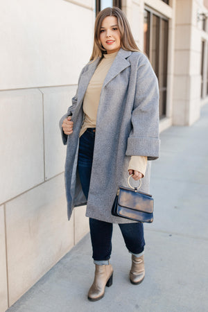 Deconstructed Oversized Trench Coat in Stone Gray