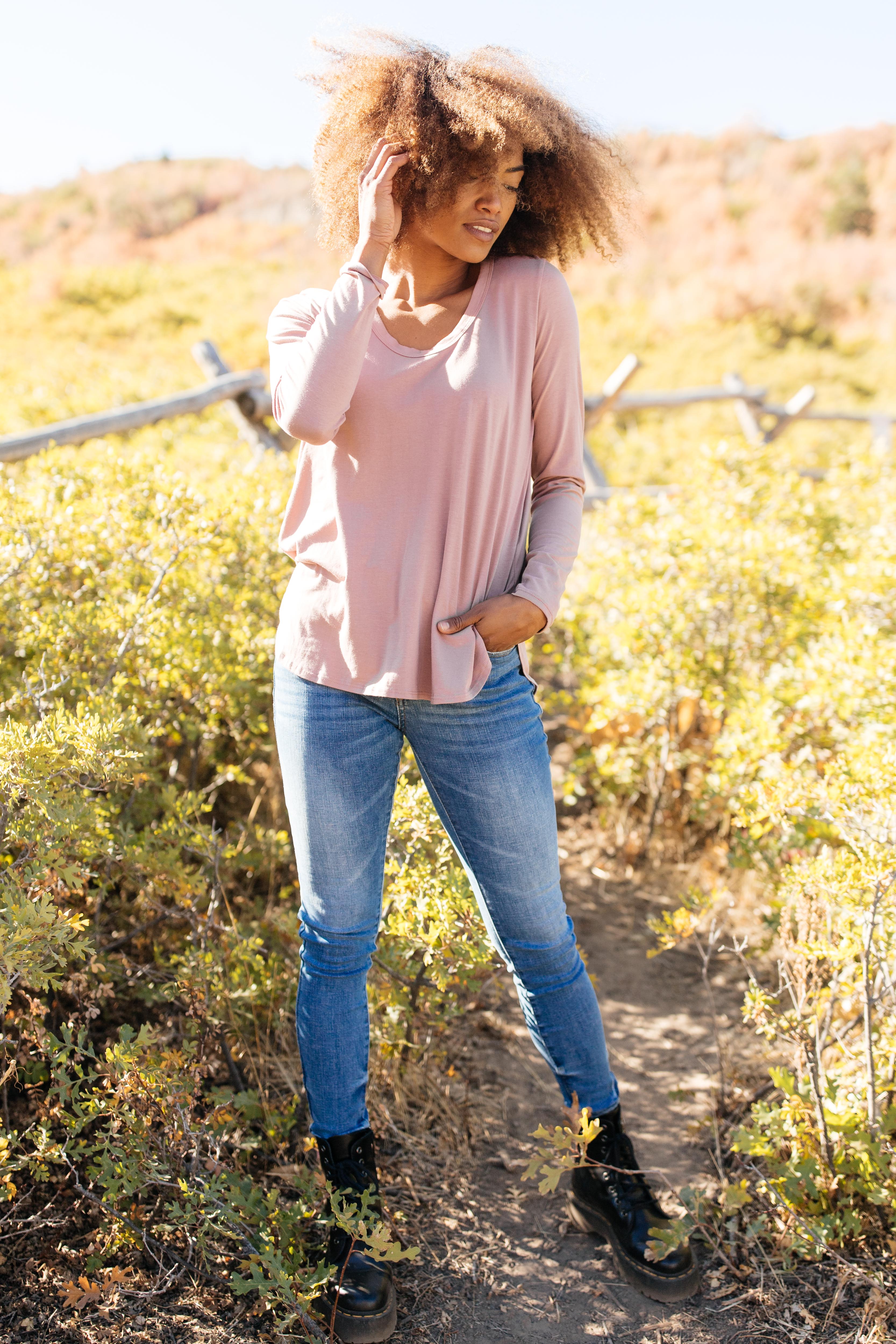 Every Girl's Favorite Basic Top in Mauve