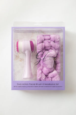 Facial Brush & Headband Set in Purple