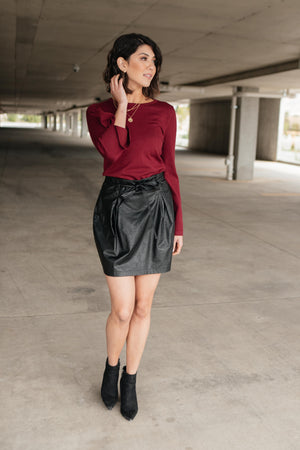 Faux But Fabulous Leather Skirt In Black