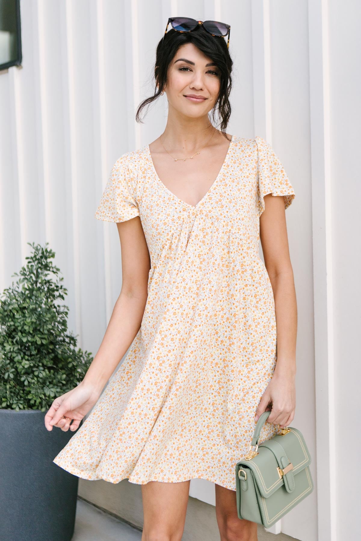 Freshly Picked Floral Dress in Yellow