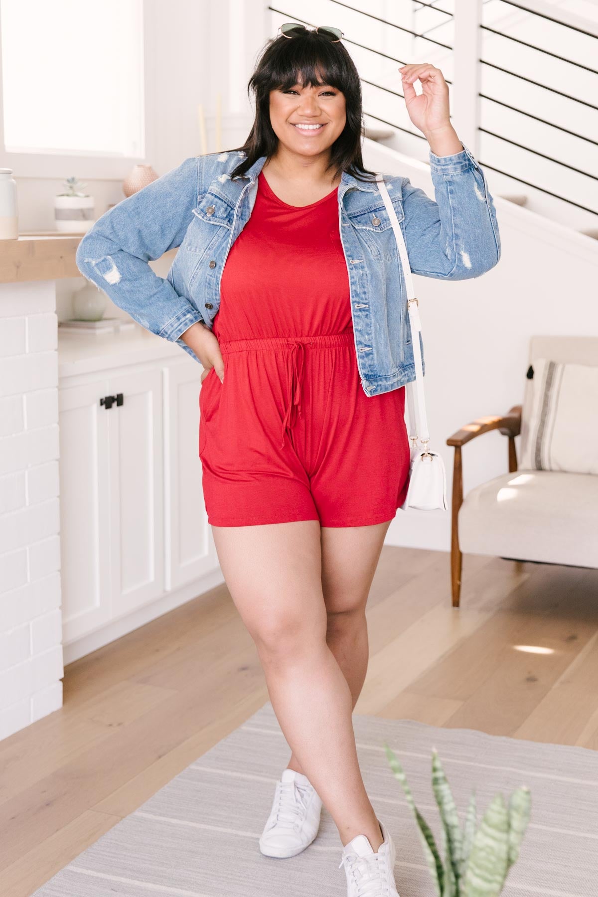 From Romp To Rest Romper In Red