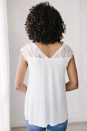 Garden and Lace Top in White
