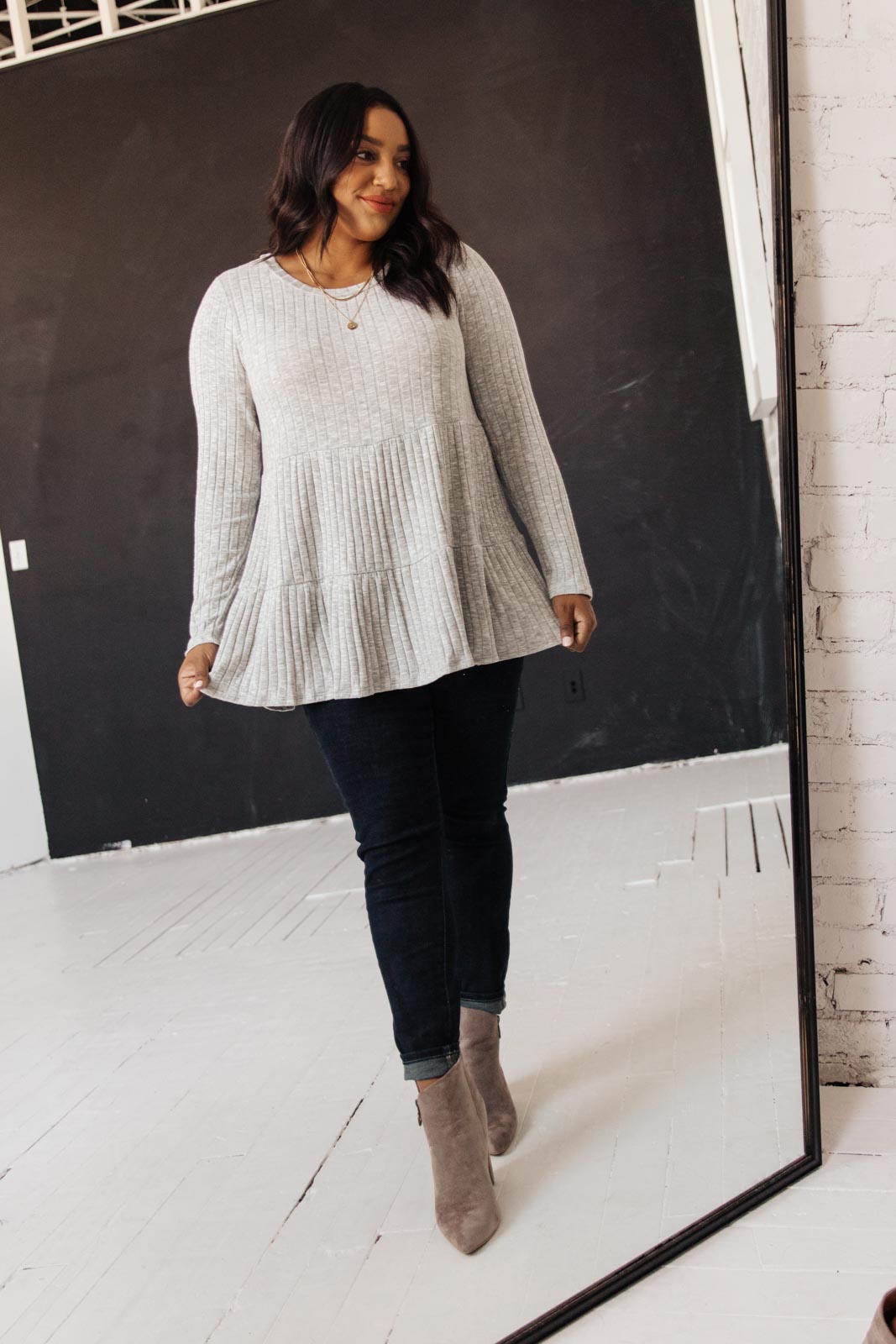 Give A Twirl Sweater in Gray