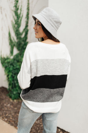 Heathered Heaven Striped Sweater In Winter Colors