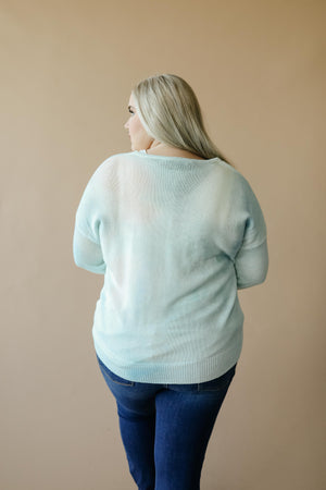Heavenly Sweater In Pale Peach & Aqua