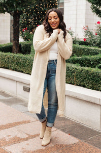 Hooded Cardigan in Ivory