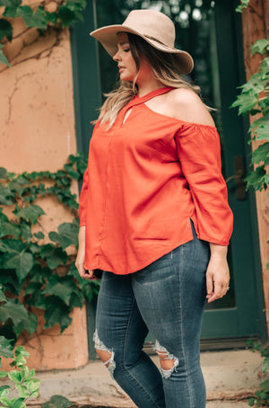 Hot Then Cold Blouse In Pumpkin
