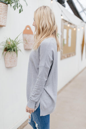 In Line Sweater in Heather Gray