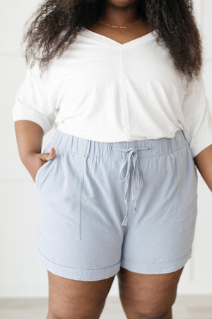 Lightweight and Linen Shorts in Baby Blue