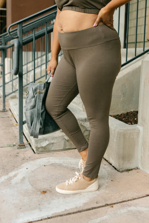Lucy Lounging Leggings in Deep Olive