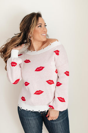 Luscious Lips Top in White