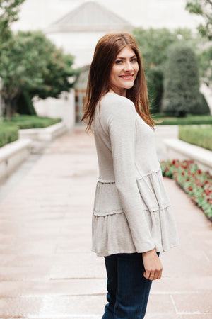 Nicely Done Tiered Top in Gray