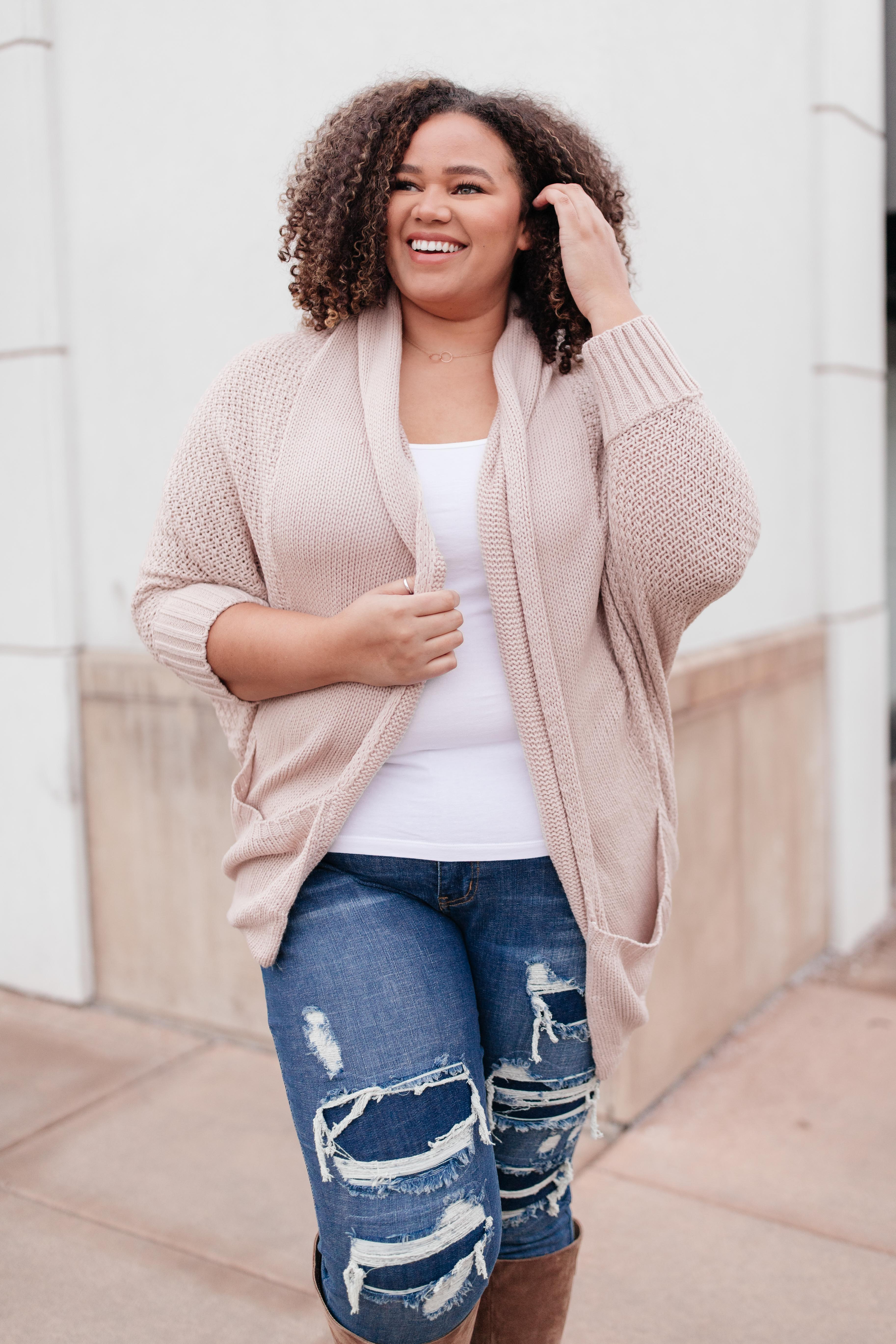 Not Your Grandmother's Cardigan in Beige