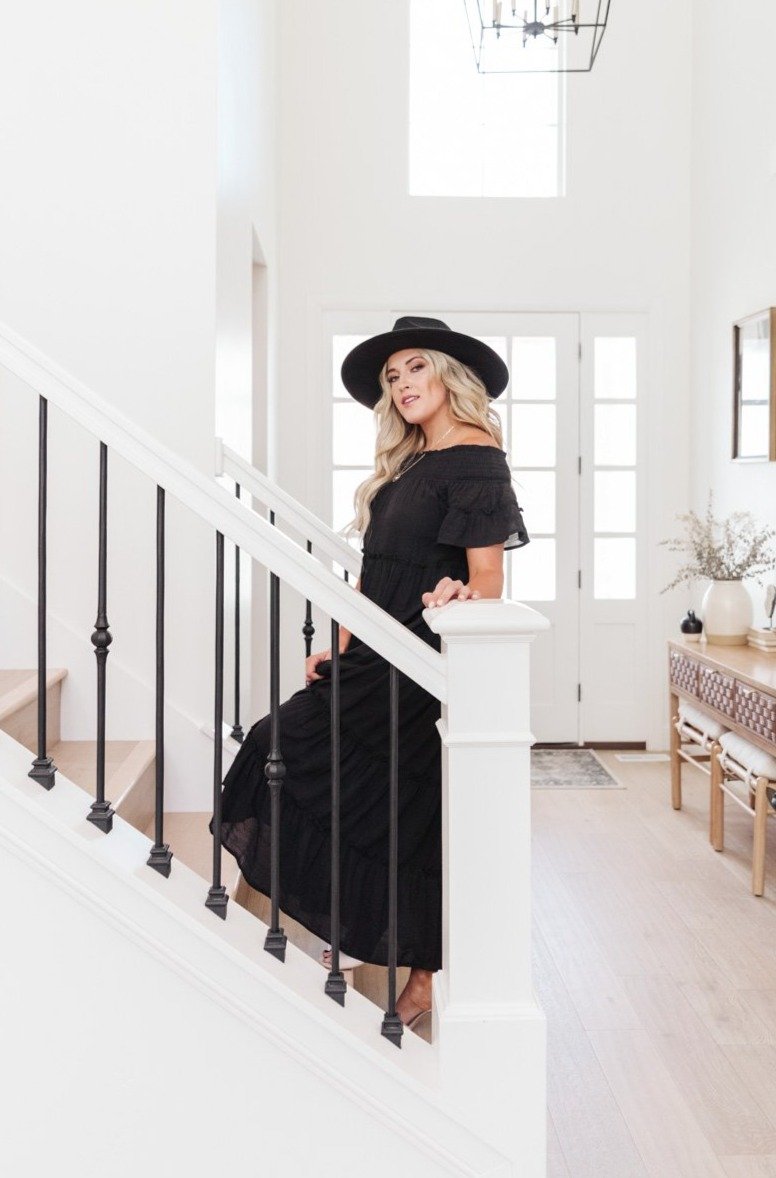 Olivia Tiered Maxi Dress in Black