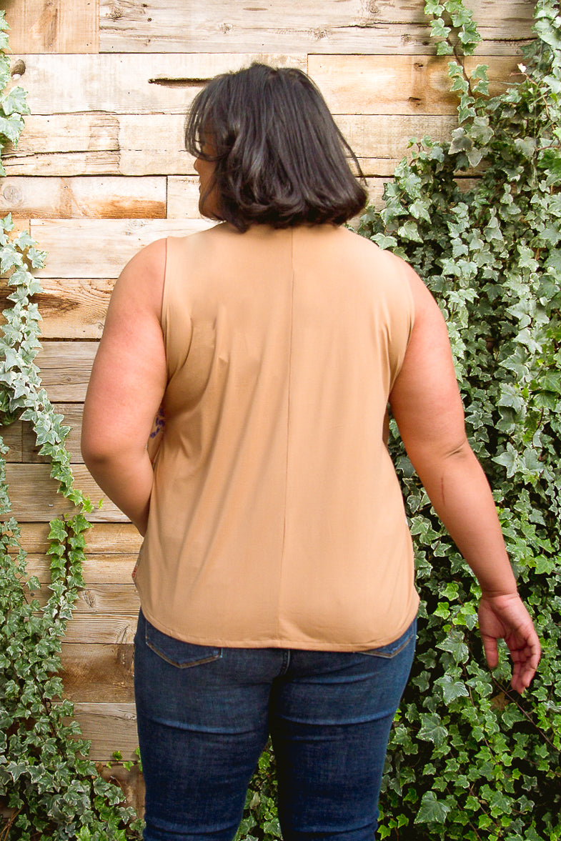 Orchids Pleated Sleeveless Blouse