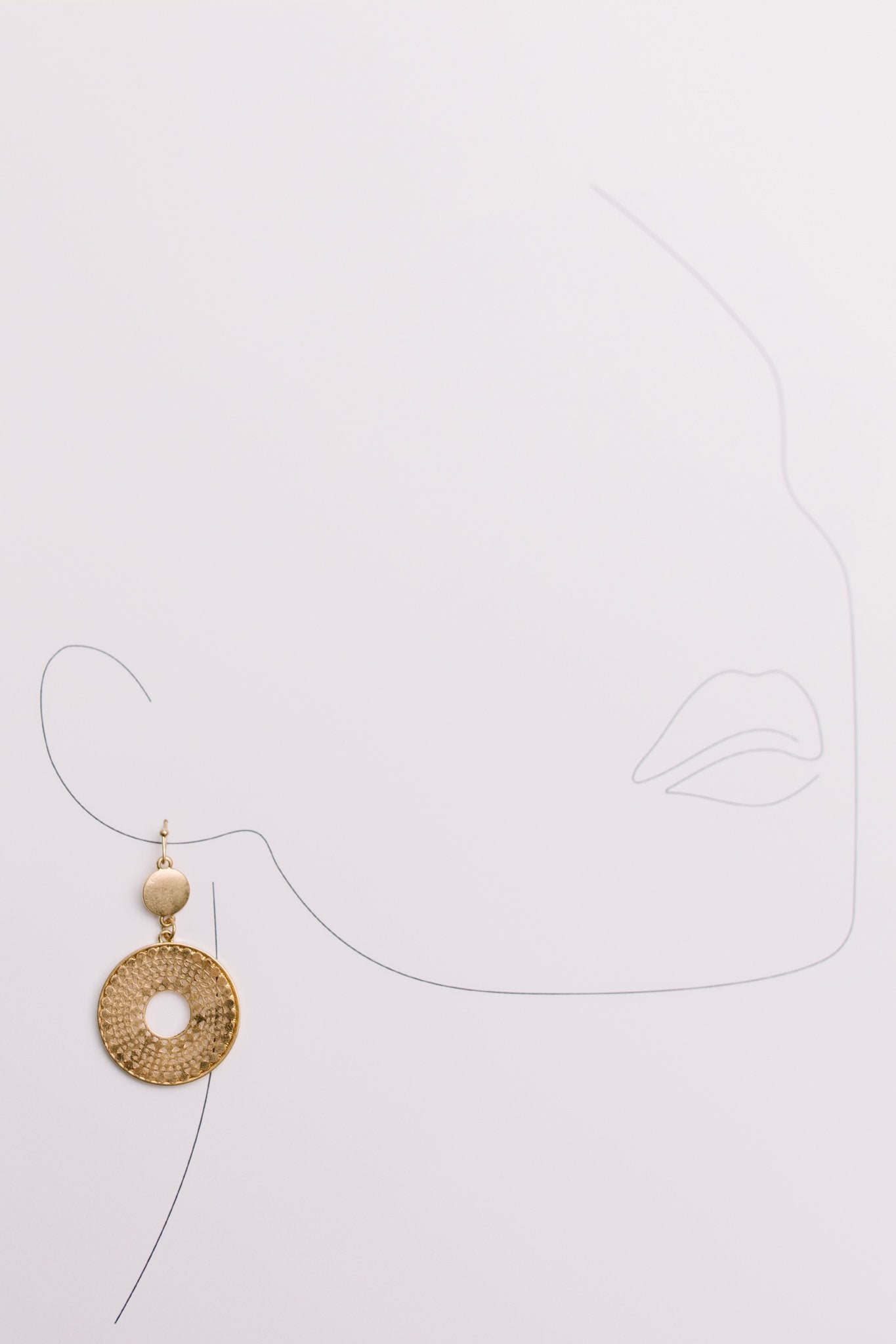 Ornate Circle Hook Drop Earrings