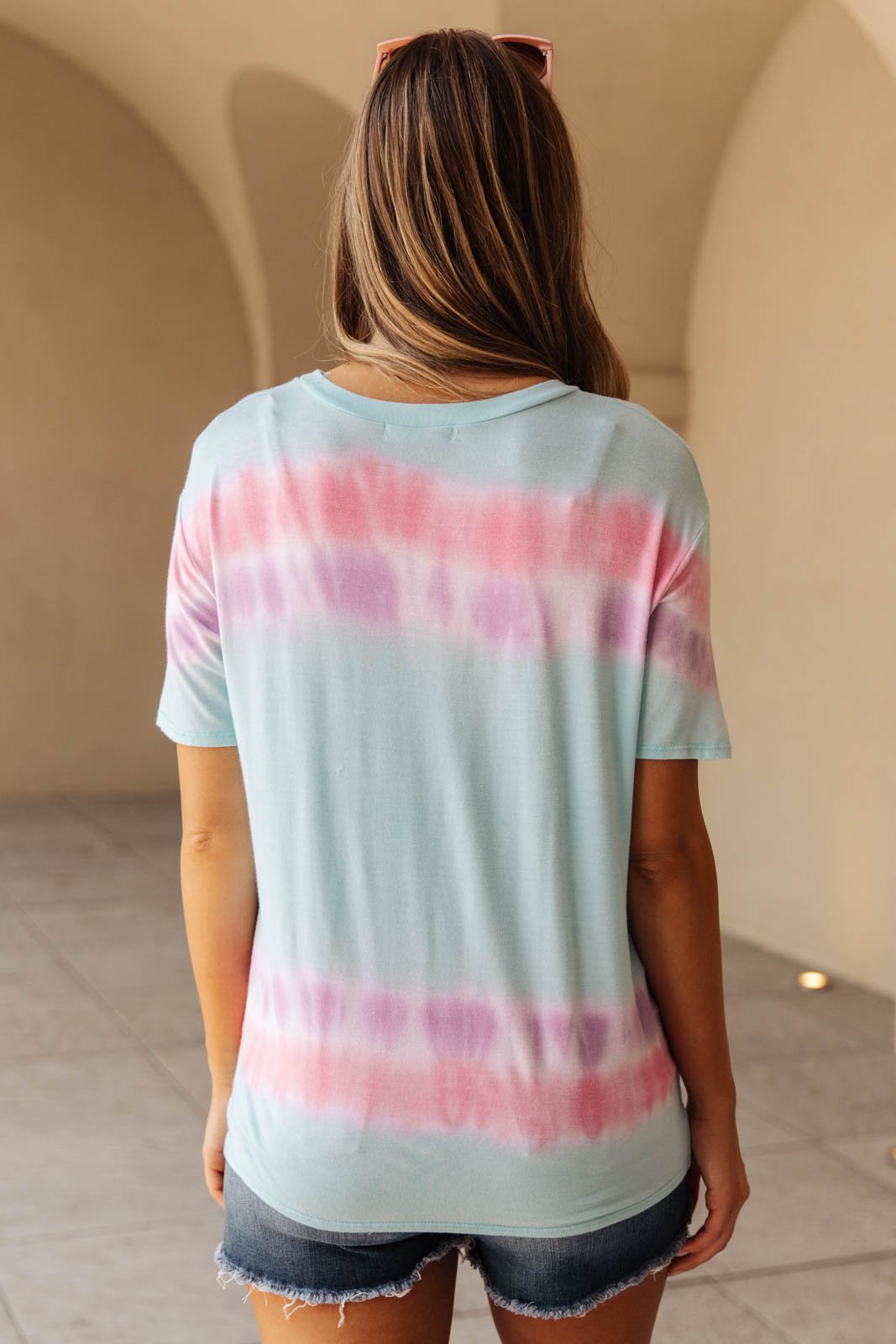 Over the Line Tie Dye Tee in Blue