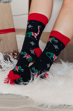 Rawrsome Christmas Socks