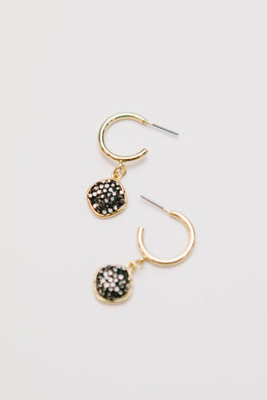 Rhinestone Pendant Huggies
