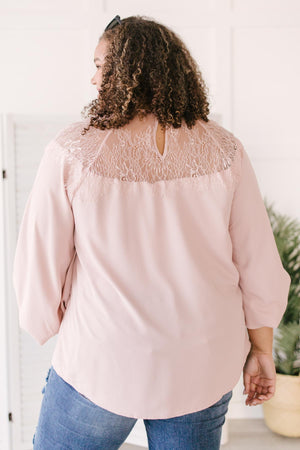 Straight Laced Blouse In Blush