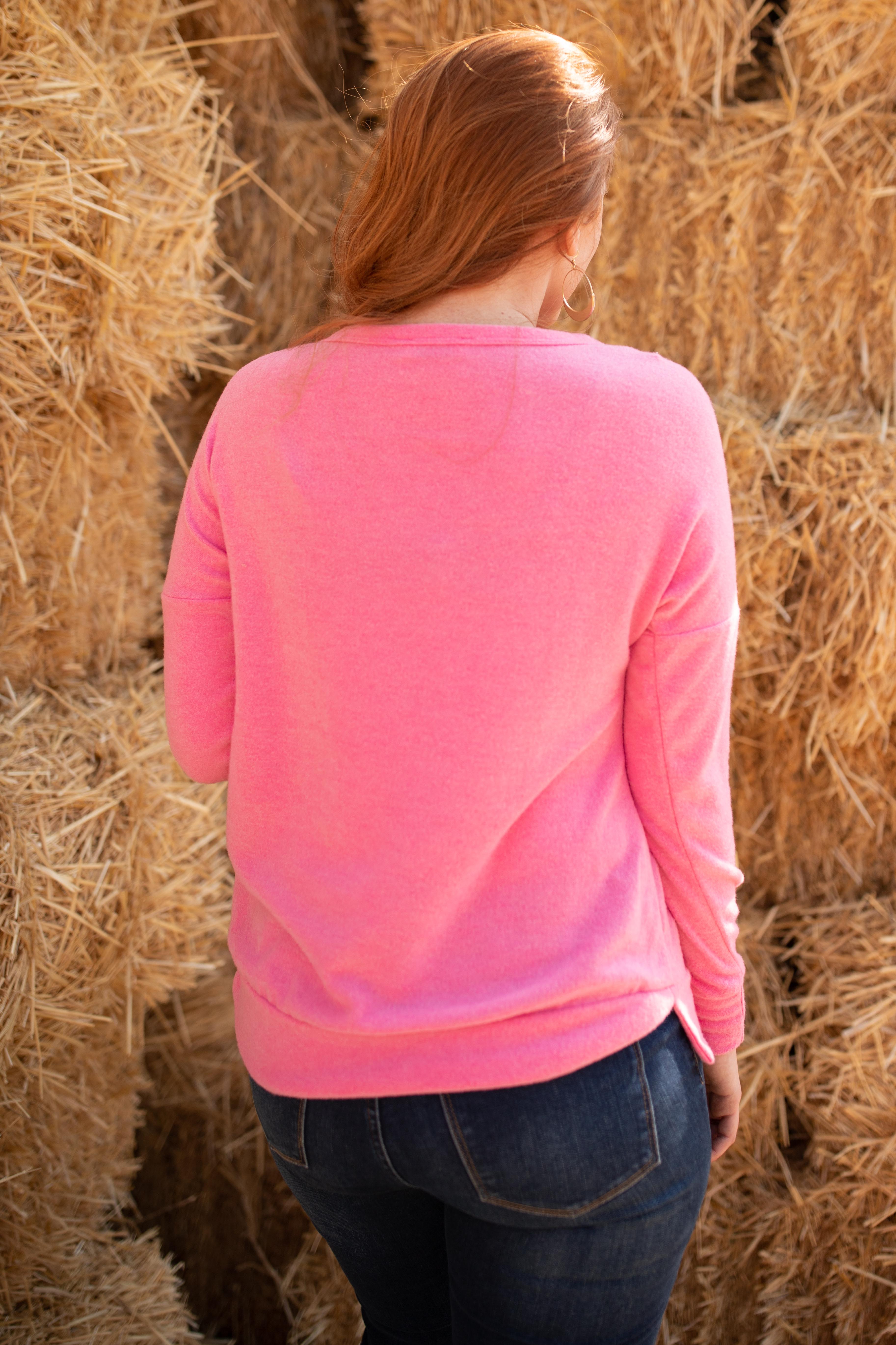 Sadie's Simple Sweater in Pink
