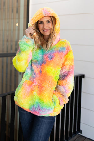 Shades and Sherpa Pullover in Sunrise
