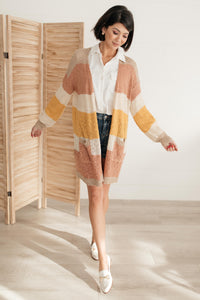 Sheer and Classic Cardigan in Mauve