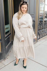 Simply Satin Dove Colored Dress