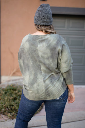Slouchy Sleeve Top in Olive