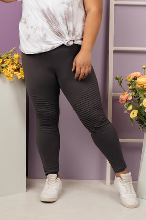 Soft As Butter Moto Leggings in Charcoal