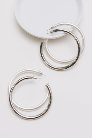Solid Silver Hoops