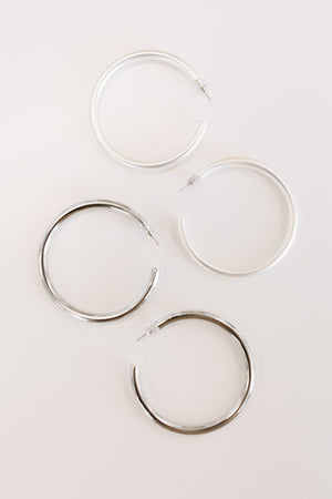 Solid Silver Hoops