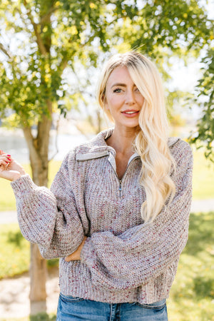 Speckled Gray Pullover Sweater