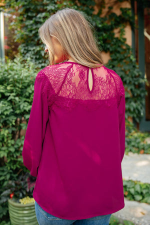 Straight Laced Blouse In Berry