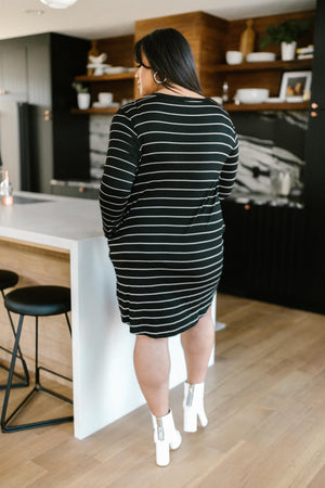 Stripes For Likes Dress in Black