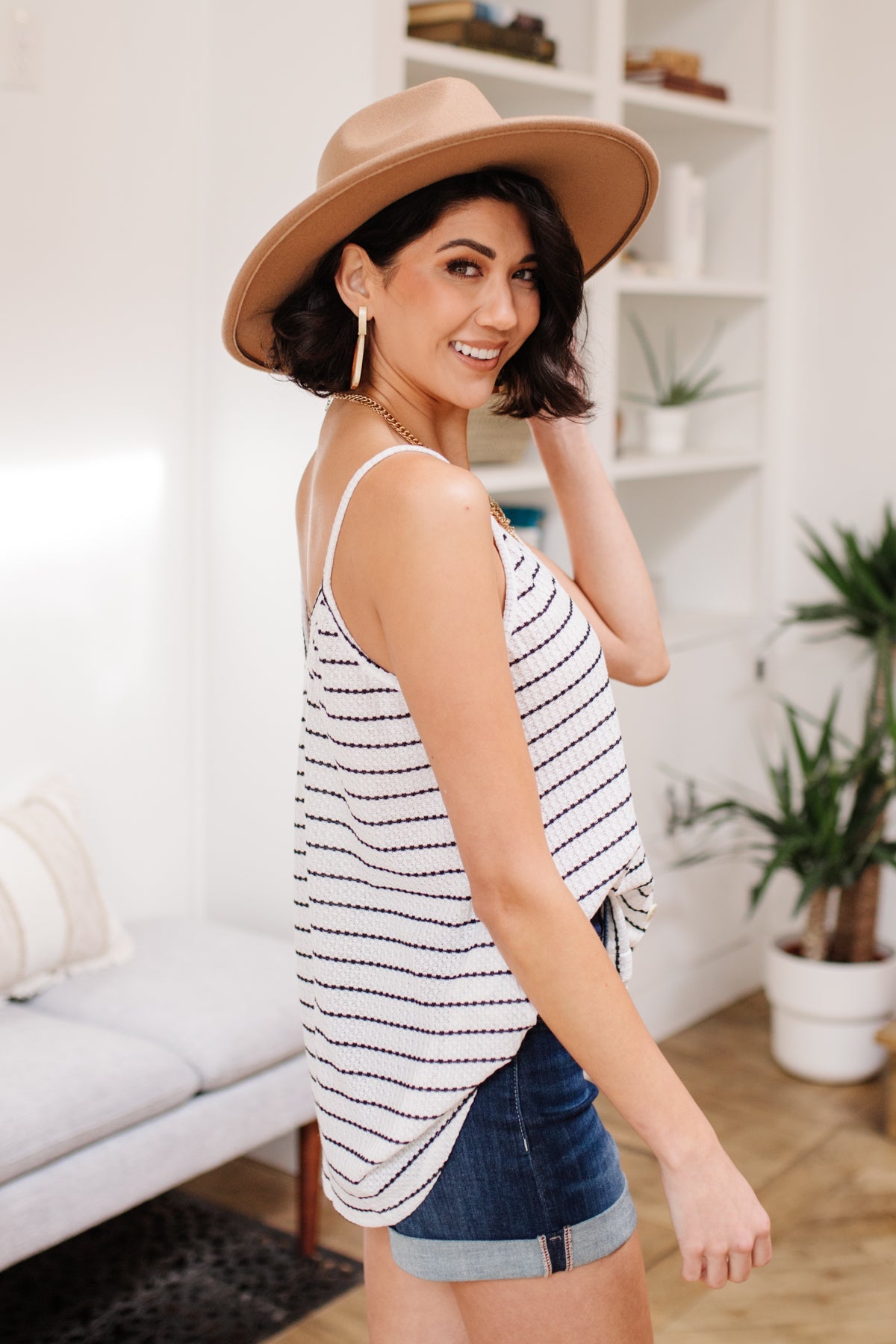 Stripes and Buttons Tank
