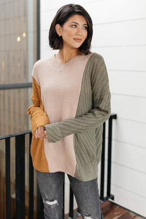 DOORBUSTER A Sweater With Colors in Taupe