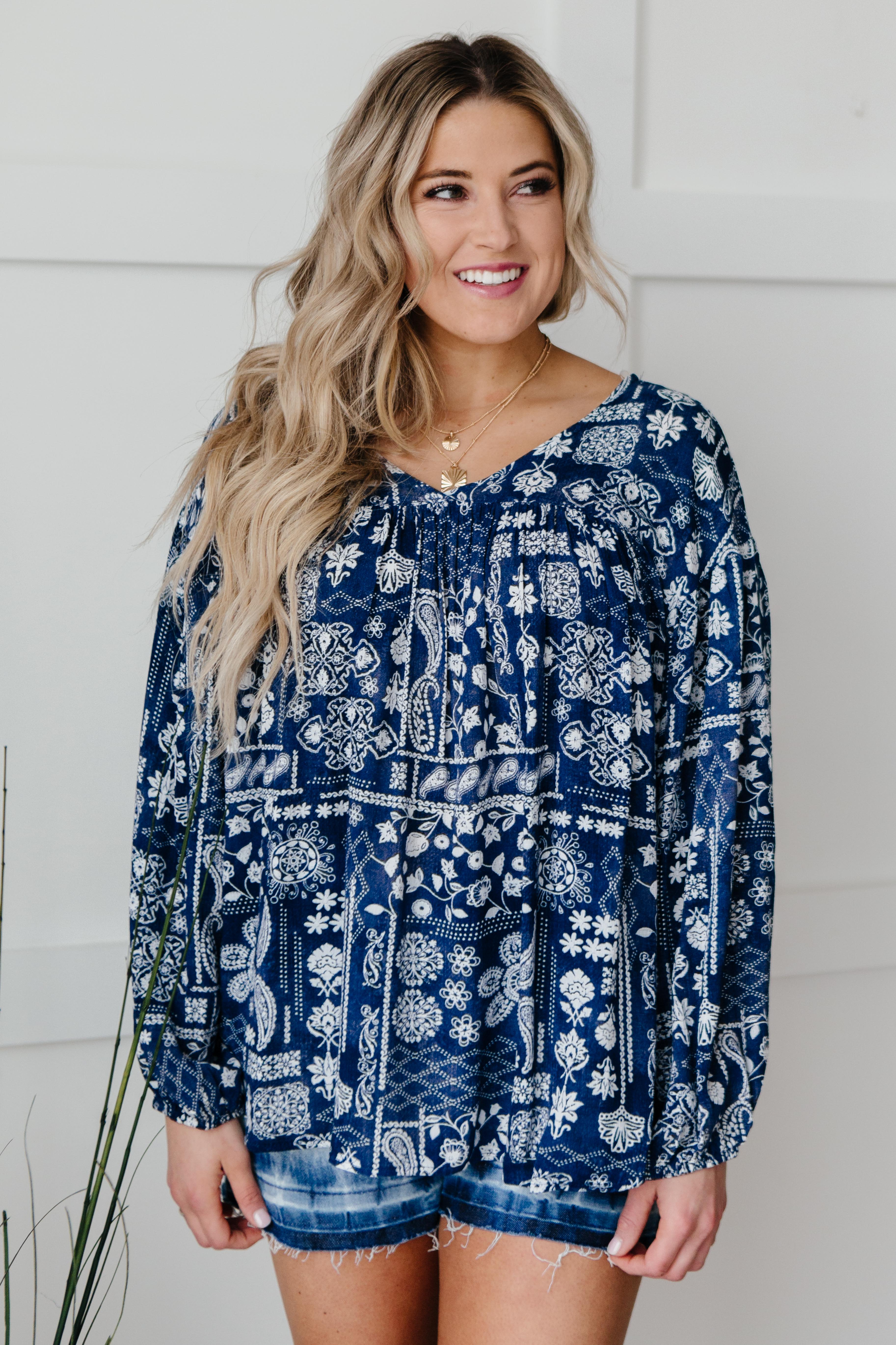 The Perfect Picnic Top in Navy