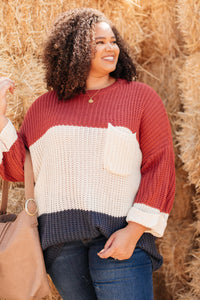 DOORBUSTER Three Times The Color Sweater in Navy Combo