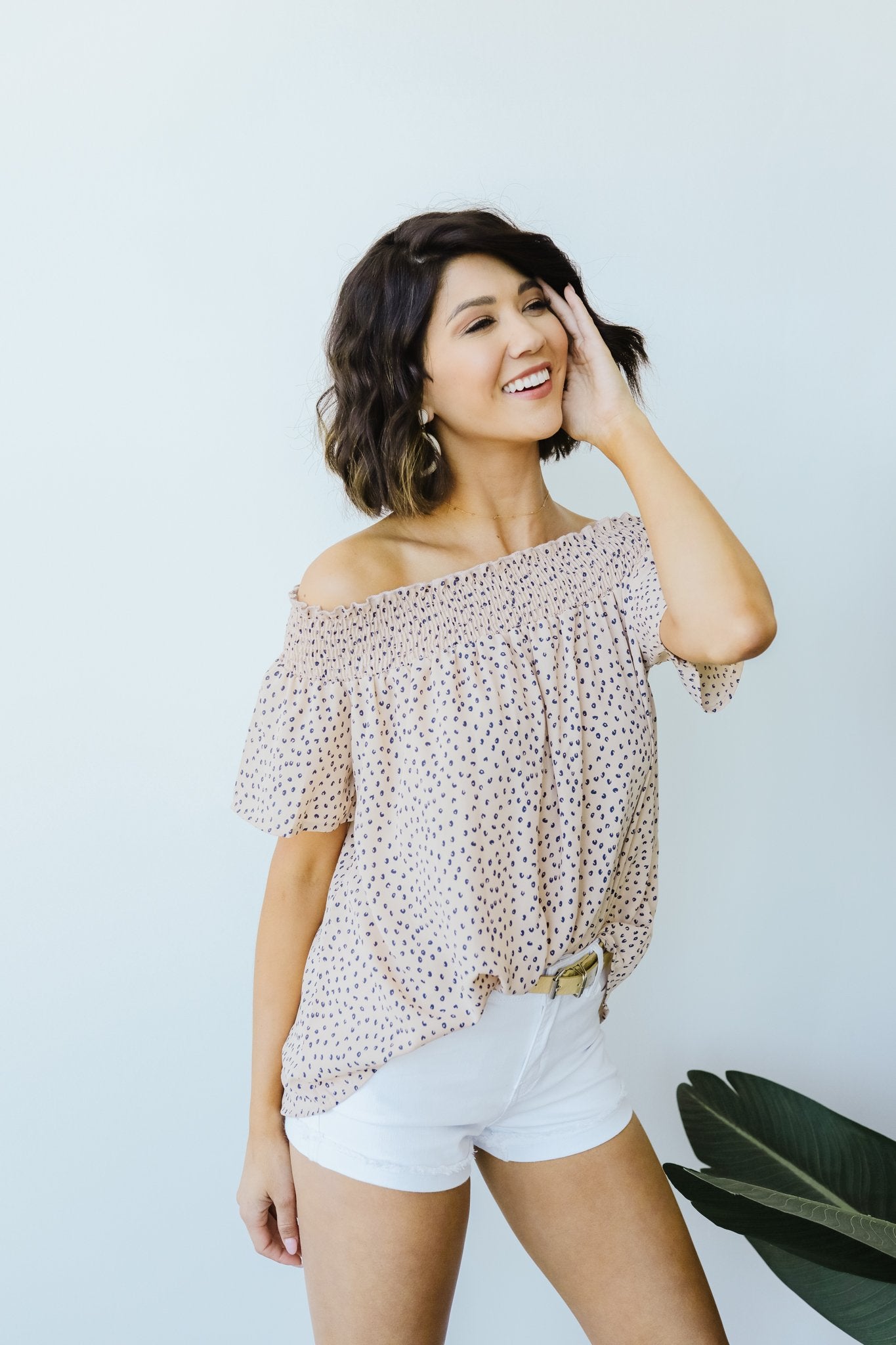 Tiny Twinkling Top In Taupe