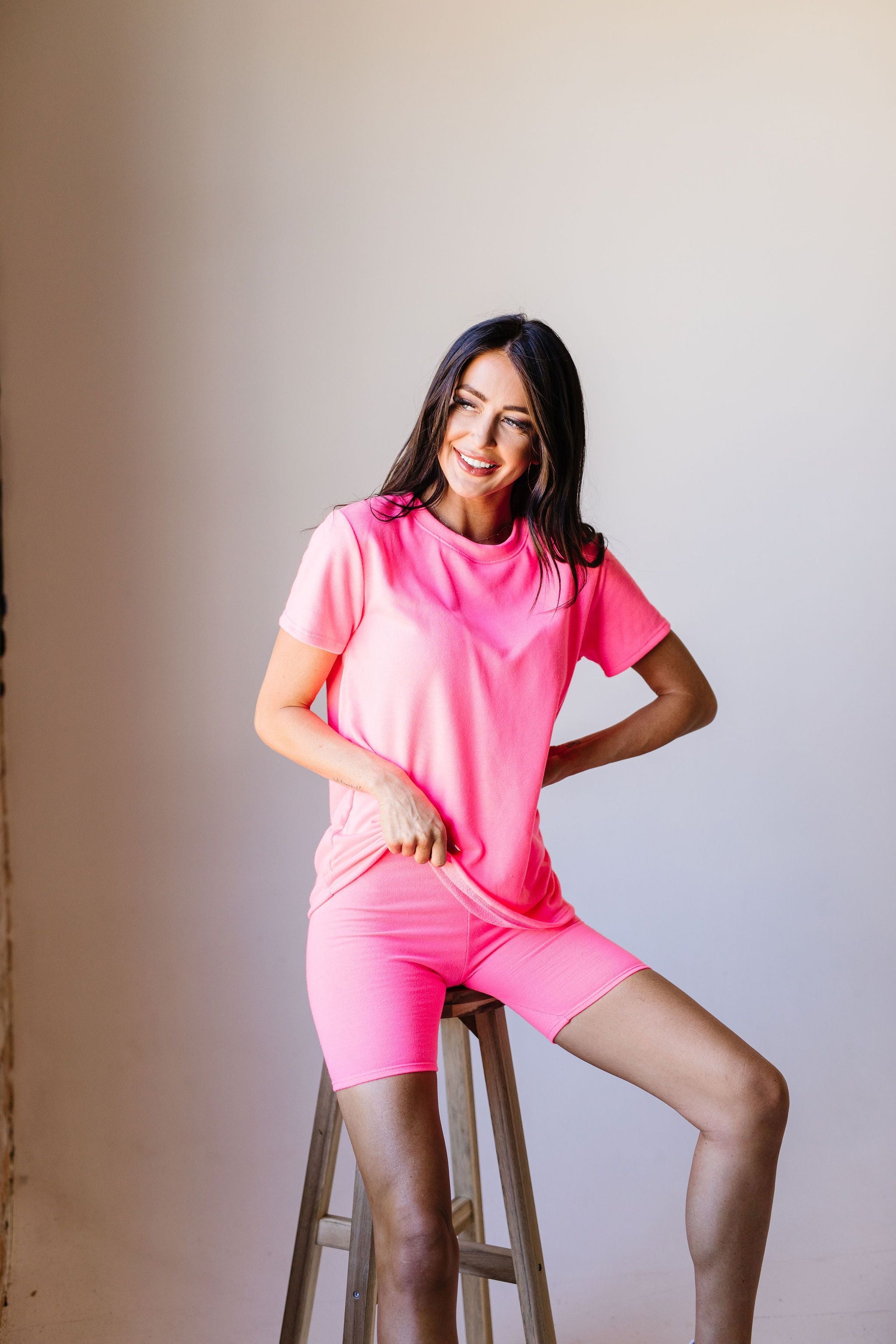 To Lounge Or Bike Shorts In Hot Pink