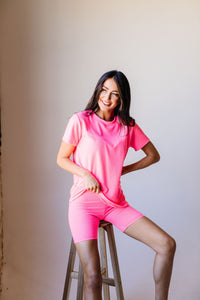 To Lounge Or Bike Shorts In Hot Pink