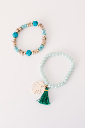 Tropics & Jade Stone Bracelet Set